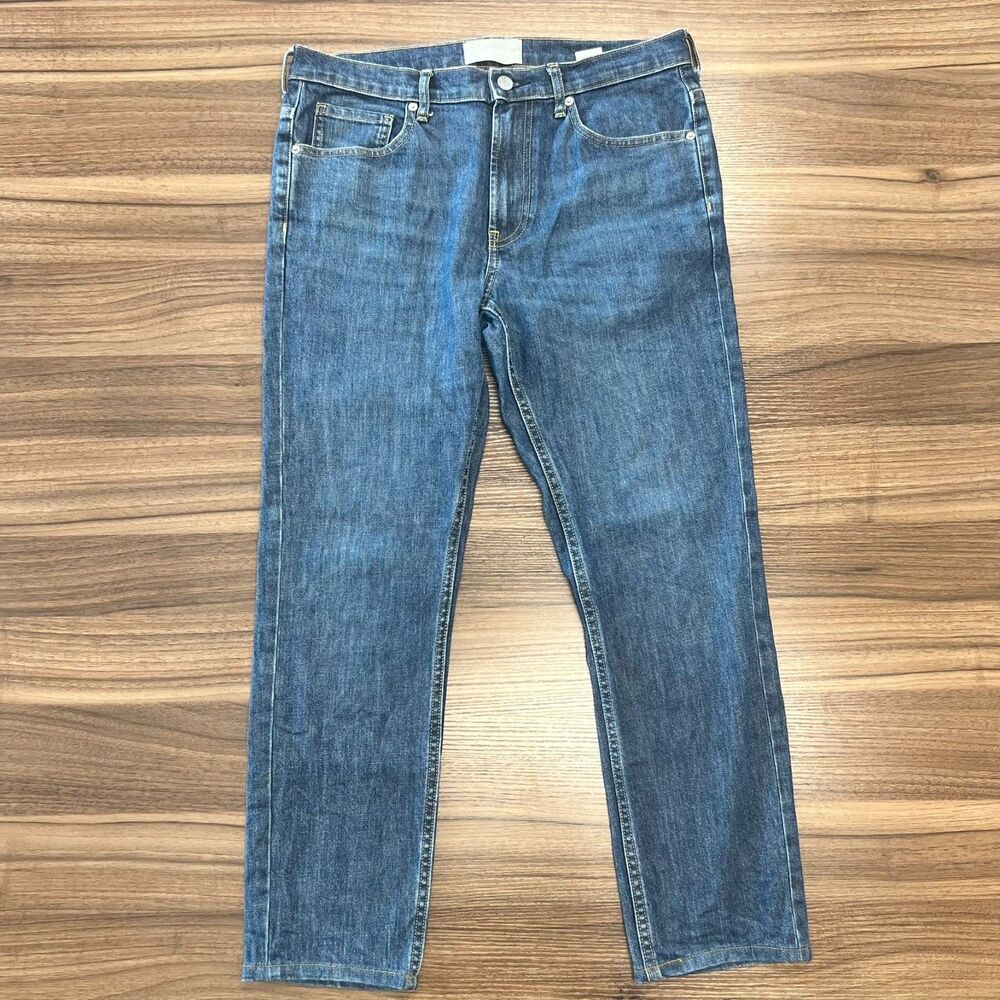 Everlane Tailored Slim Fit Jeans Mens 34x27 Blue Medium Wash Stretch Denim EUC